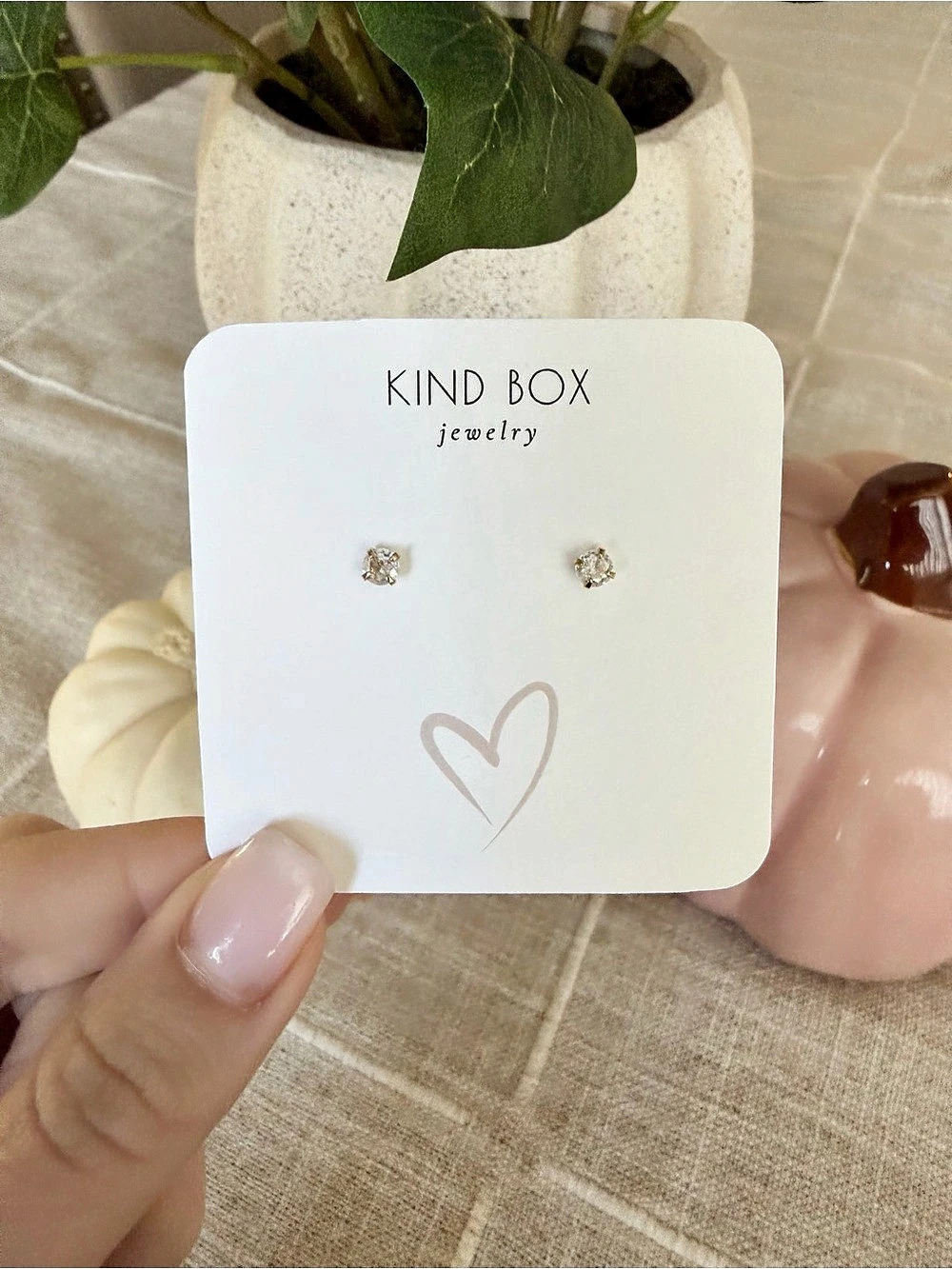 Kind Box Gold Stud Earrings Like New